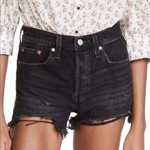 Levi’s 501 Women’s Original Distressed Jean Shorts - Dark Gray/Black